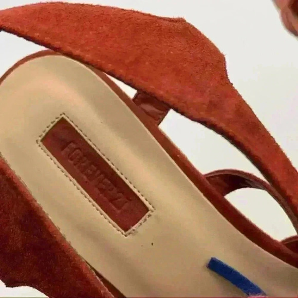 Forever 21 sandals size 8 39 burnt Orange faux suede tassel pom poms gladiator - Picture 11 of 13